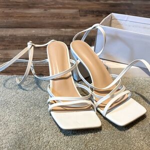 Elegant White Strappy Heels